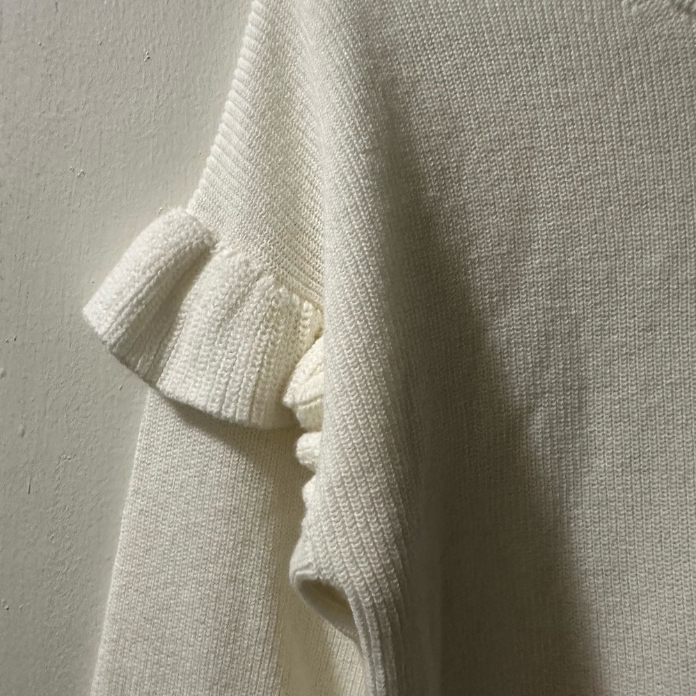 J.Crew Cream Ruffle Sleeve Sweater - Picture 4 of 4